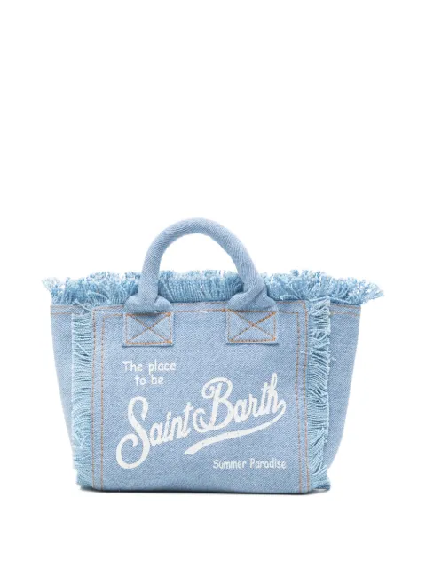 MC2 Saint Barth mini Vanity frayed logo-print tote bag