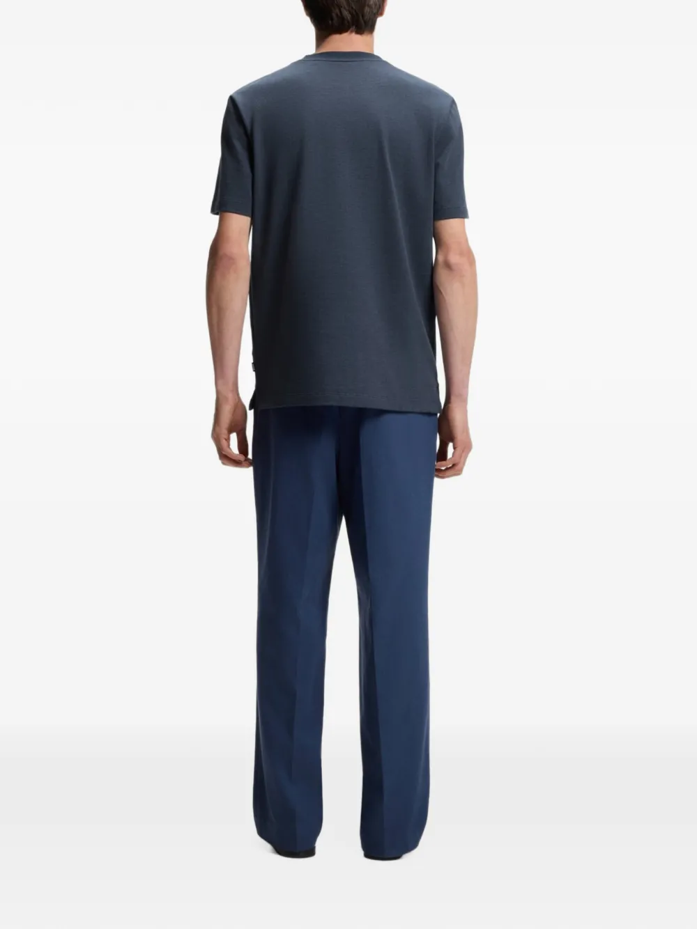 BOSS Katoenen T-shirt Blauw