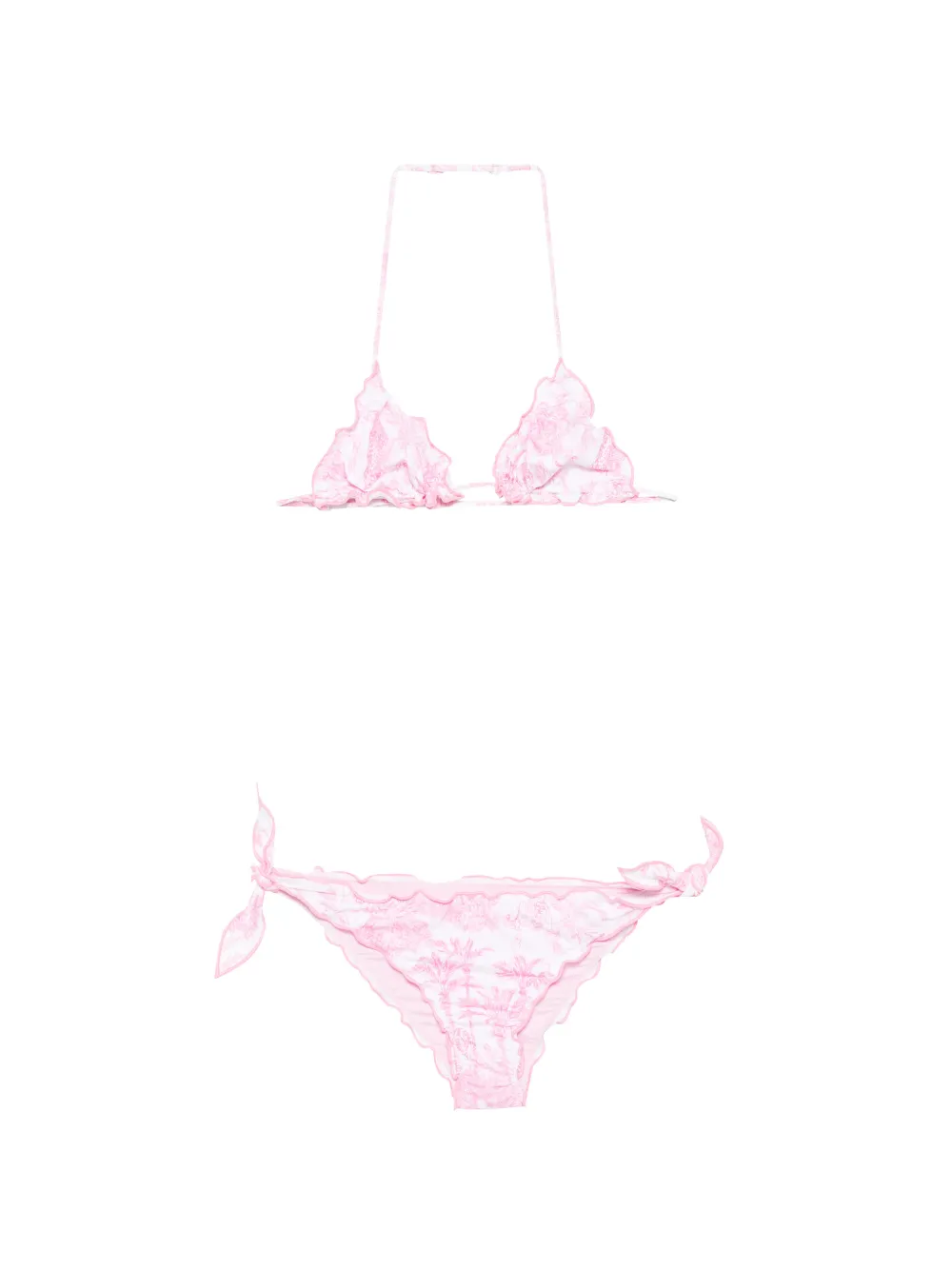 MC2 Saint Barth Kids Cris scalloped-trim bikini - Pink
