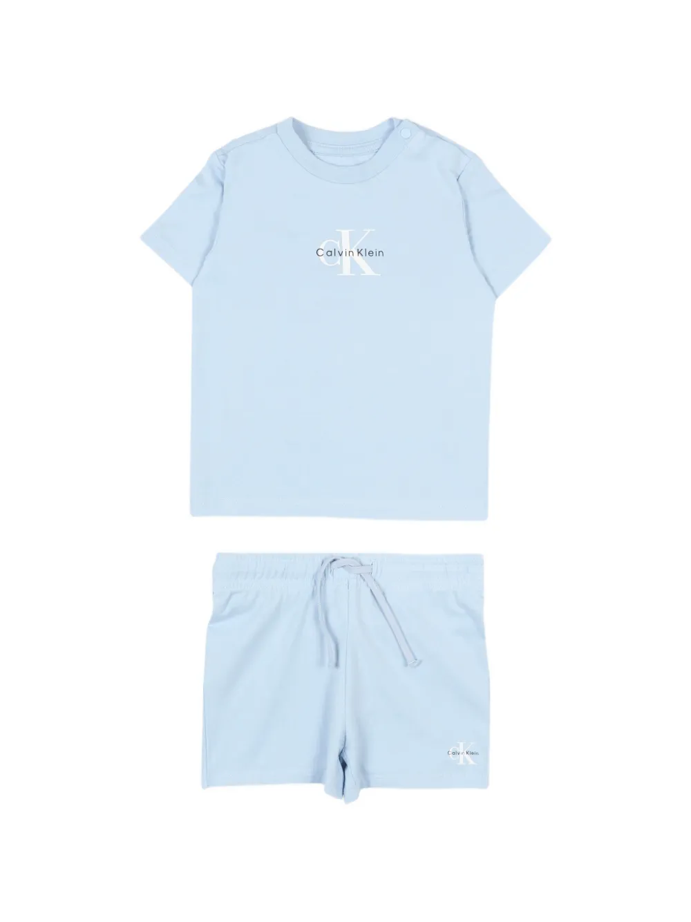 Calvin Klein Kids front-logo T-shirt and shorts set (set of two) - Blau