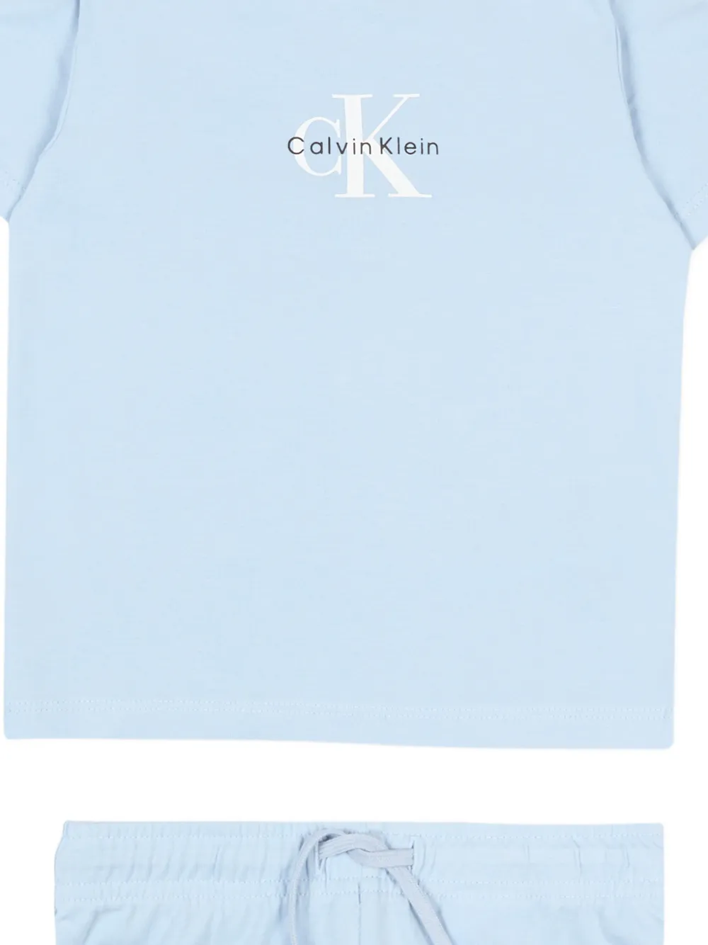 Calvin Klein Kids T-shirt en shorts met logo aan de voorkant Blauw