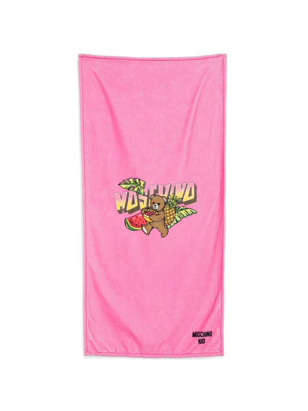 Moschino Kids logo-print towel - Rosa