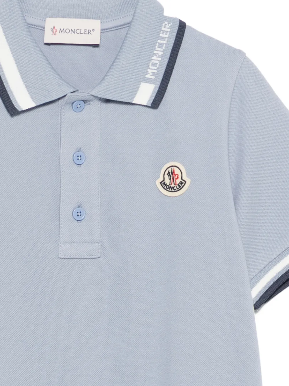 Moncler Enfant Poloshirt met gestreepte afwerking Blauw