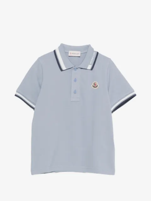 Moncler Enfant striped-trim polo shirt