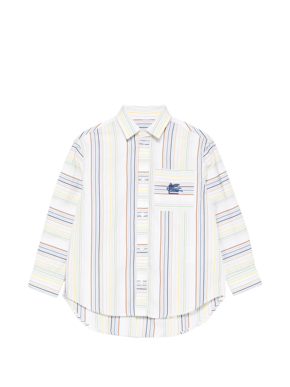 ETRO KIDS striped embroidered shirt - White