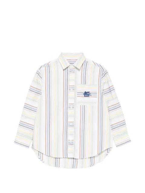 ETRO KIDS striped embroidered shirt
