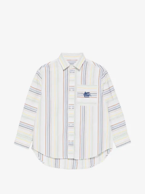 ETRO KIDS striped embroidered shirt