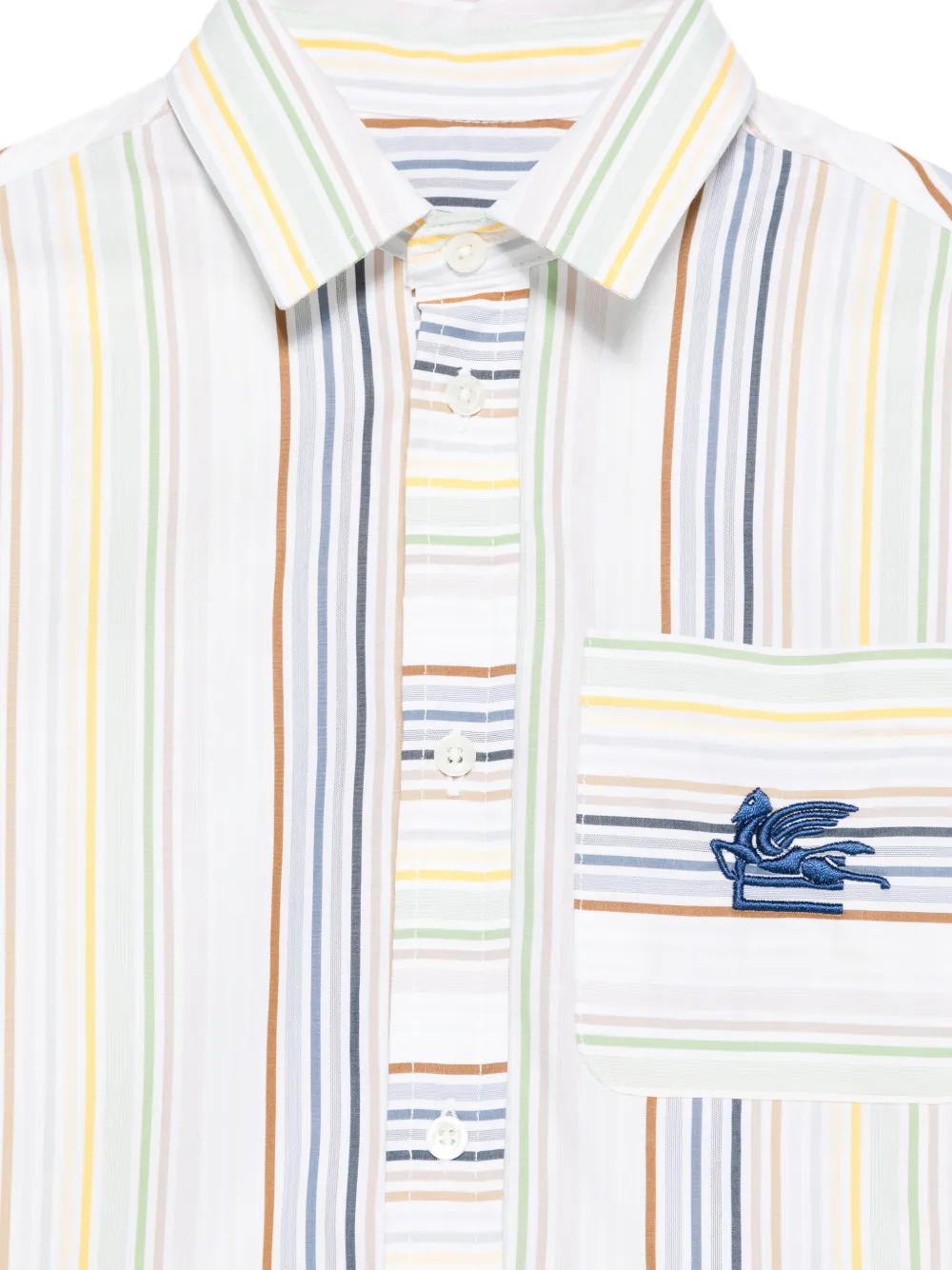 ETRO KIDS Gestreept shirt met borduurwerk Wit