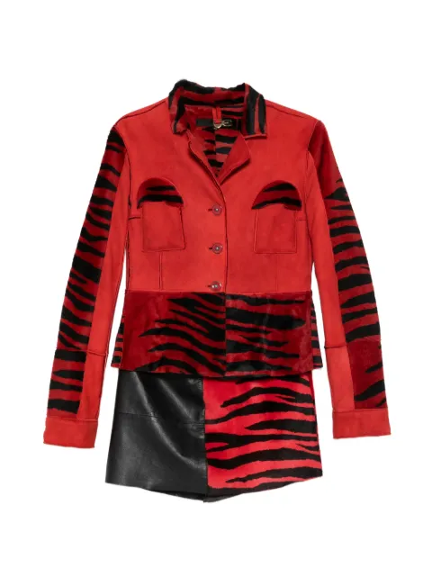 Roberto Cavalli Vintage 2000s buttoned jacket and skirt set