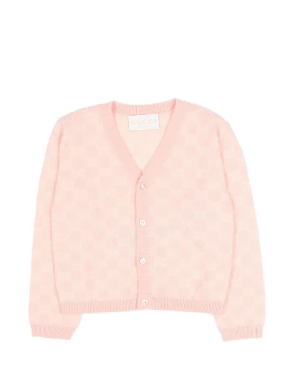 Gucci Kids GGパターン ジャカードカーディガン | ピンク | FARFETCH JP