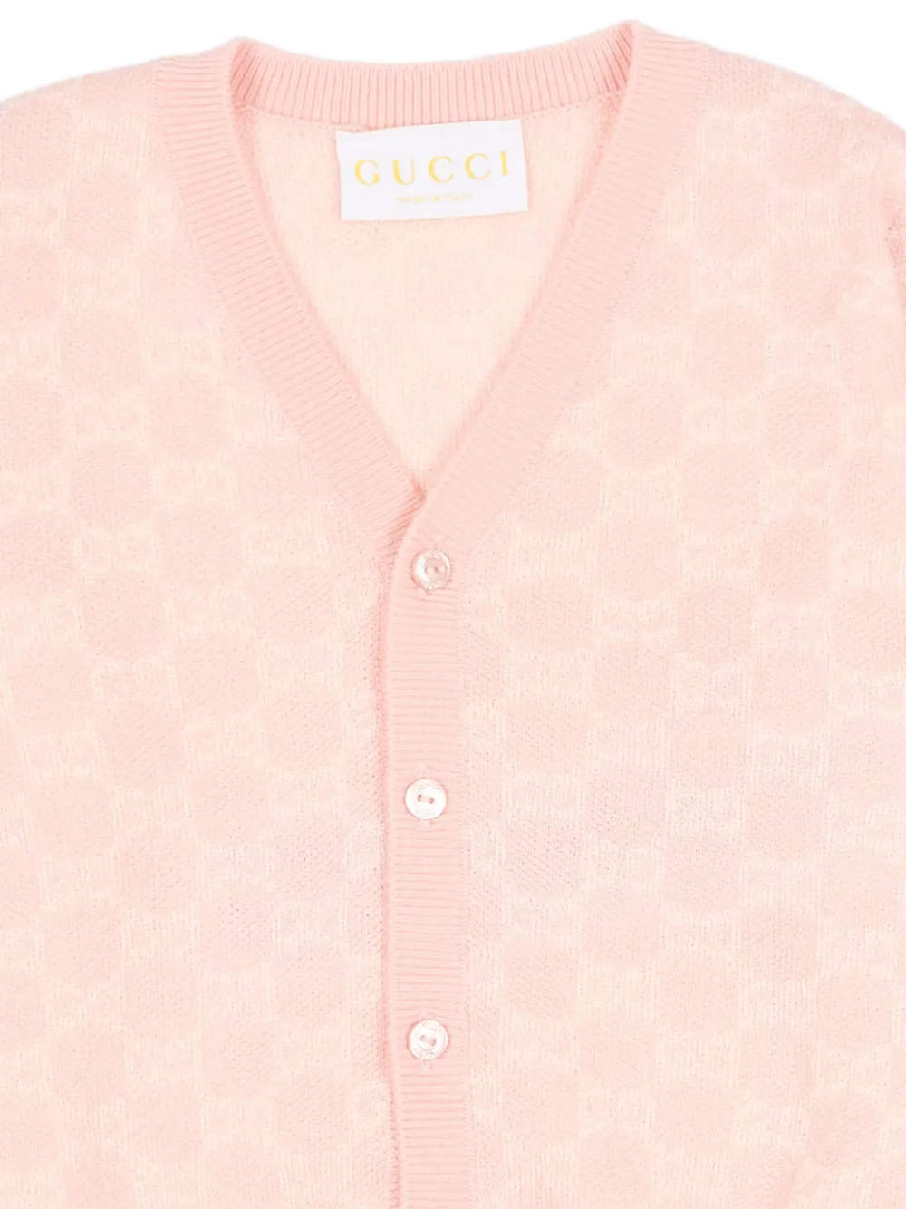  Gucci Kids Gg-pattern Jacquard Cardigan - Pink 