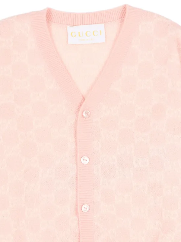 Gucci Kids GGパターン ジャカードカーディガン | ピンク | FARFETCH JP