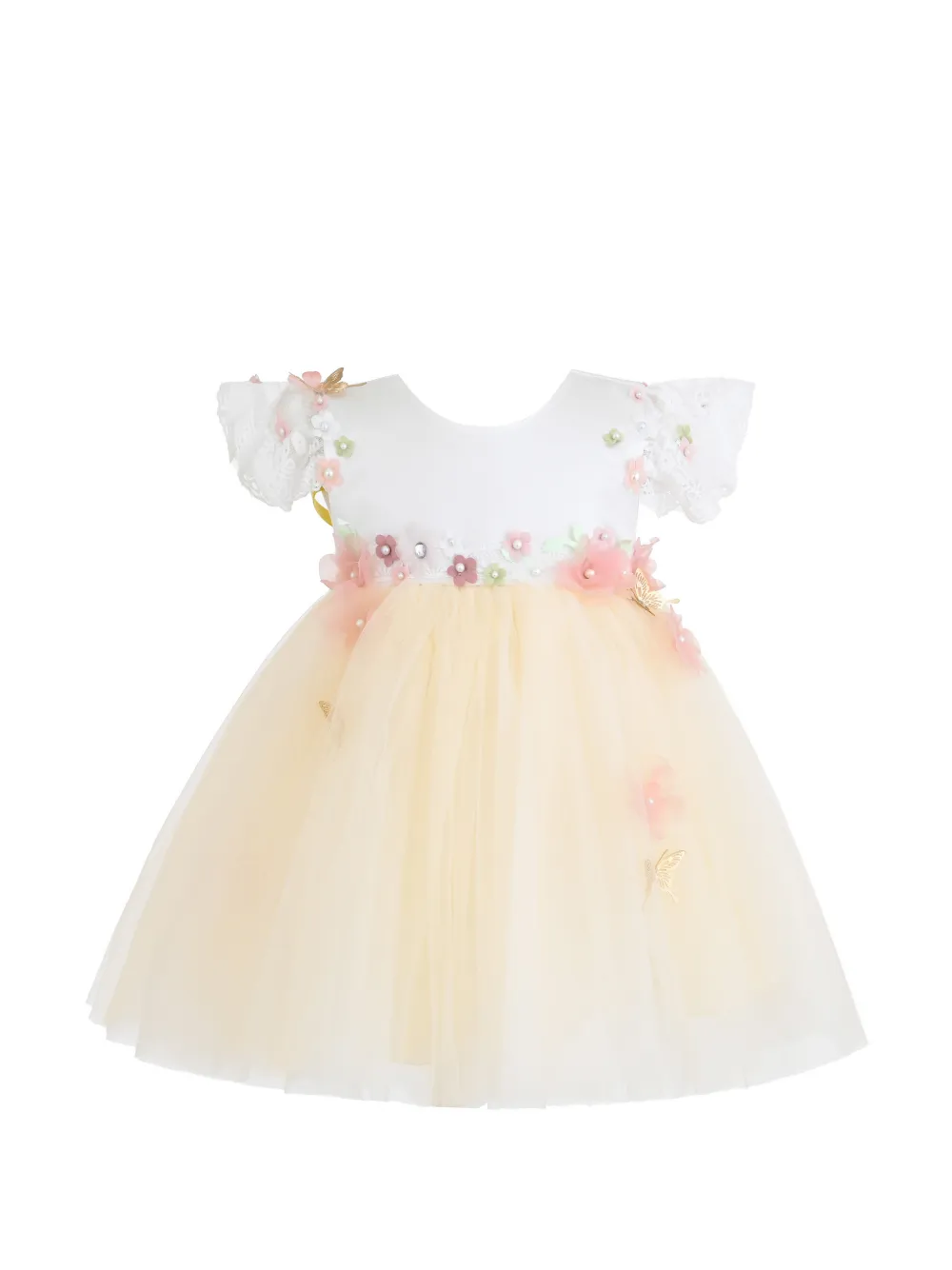 Tulleen Madrone floral embellished dress - Bianco