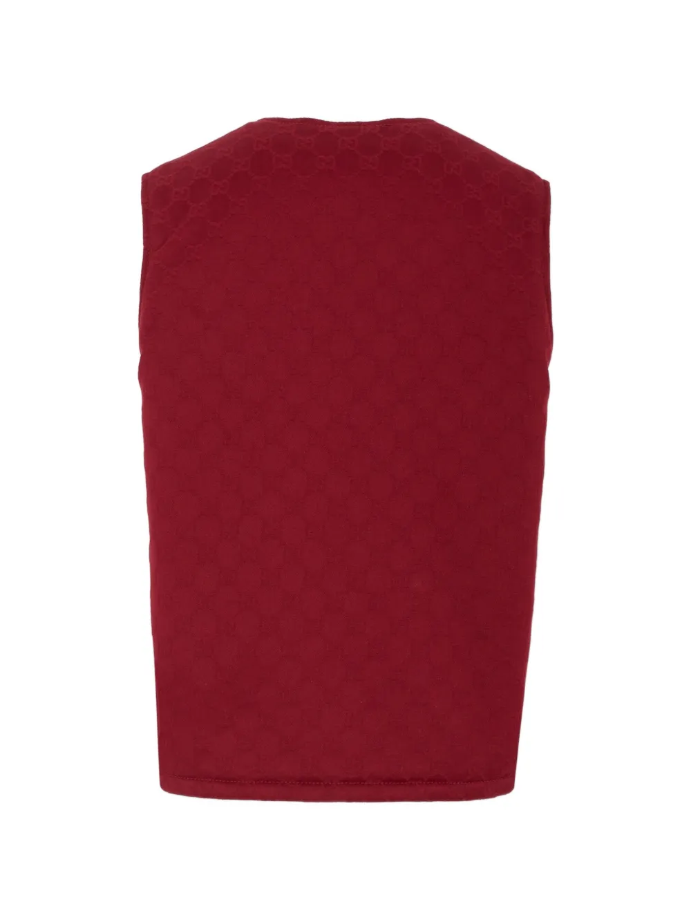  Gucci Kids Gg-pattern Buttoned Jacquard Gilet - Red 