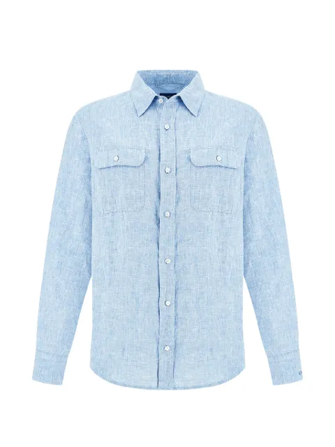 Paul & Shark camisa de lino con bolsillo