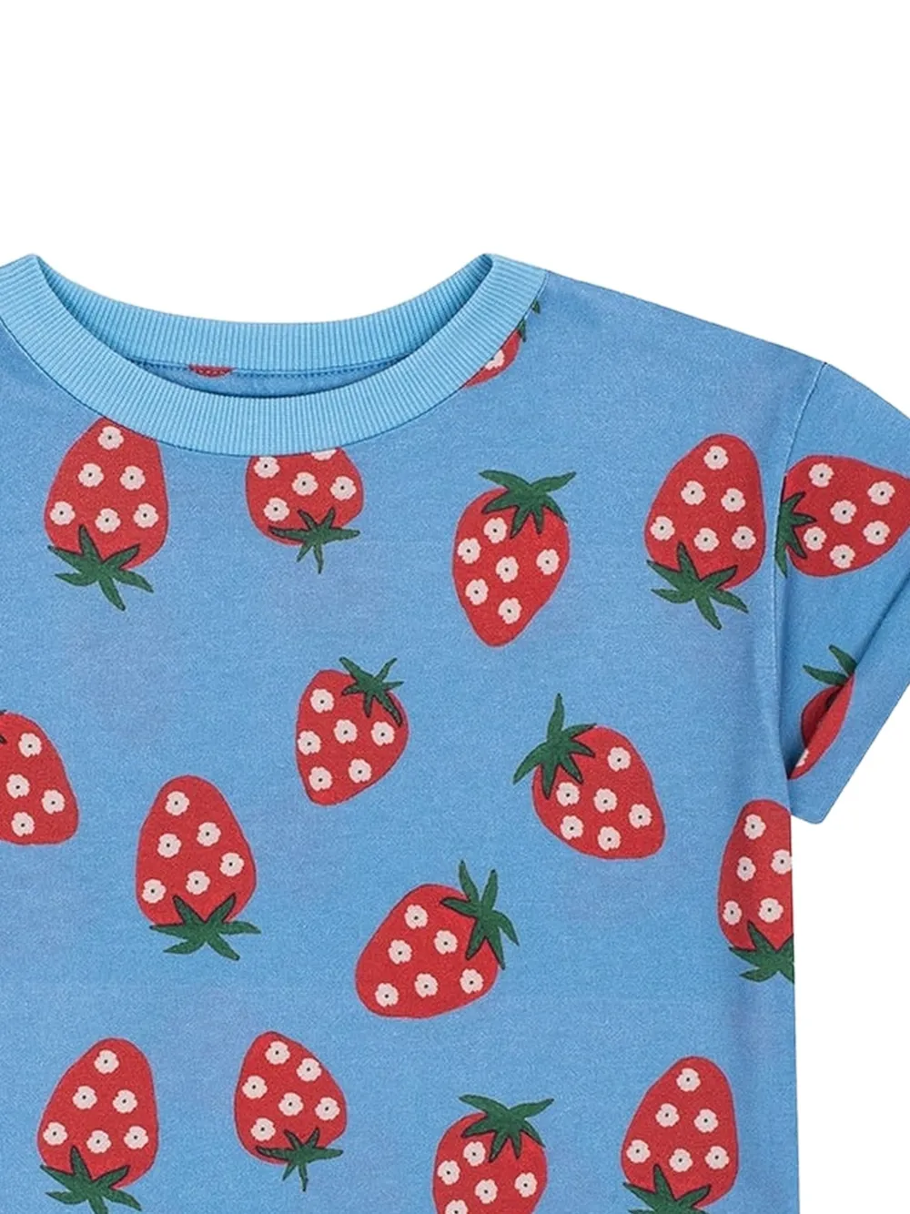 Favorite People T-shirt met aardbeiprint Blauw