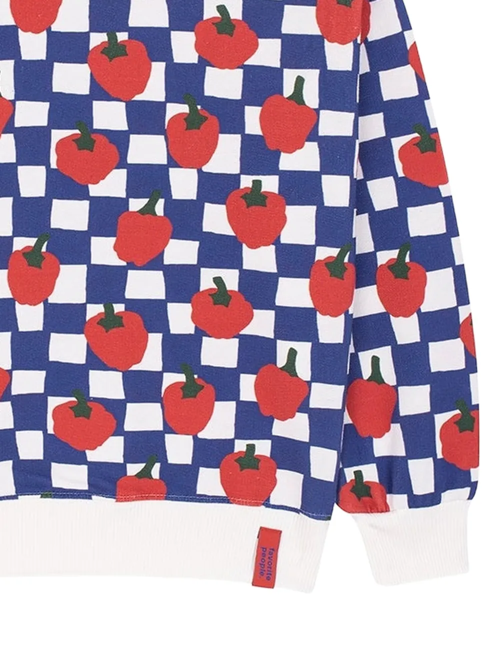 Favorite People La Cantina geruite sweater met peperprint Blauw