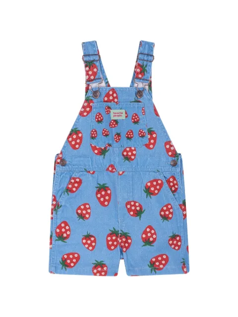 Favorite People Puglia strawberry-print dungarees