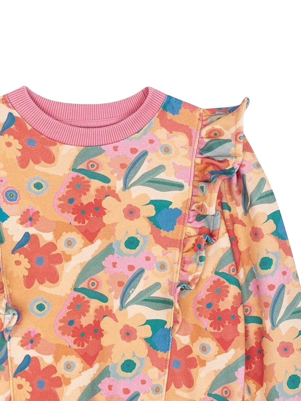 Favorite People Toscana sweater met ruches en bloemenprint Geel