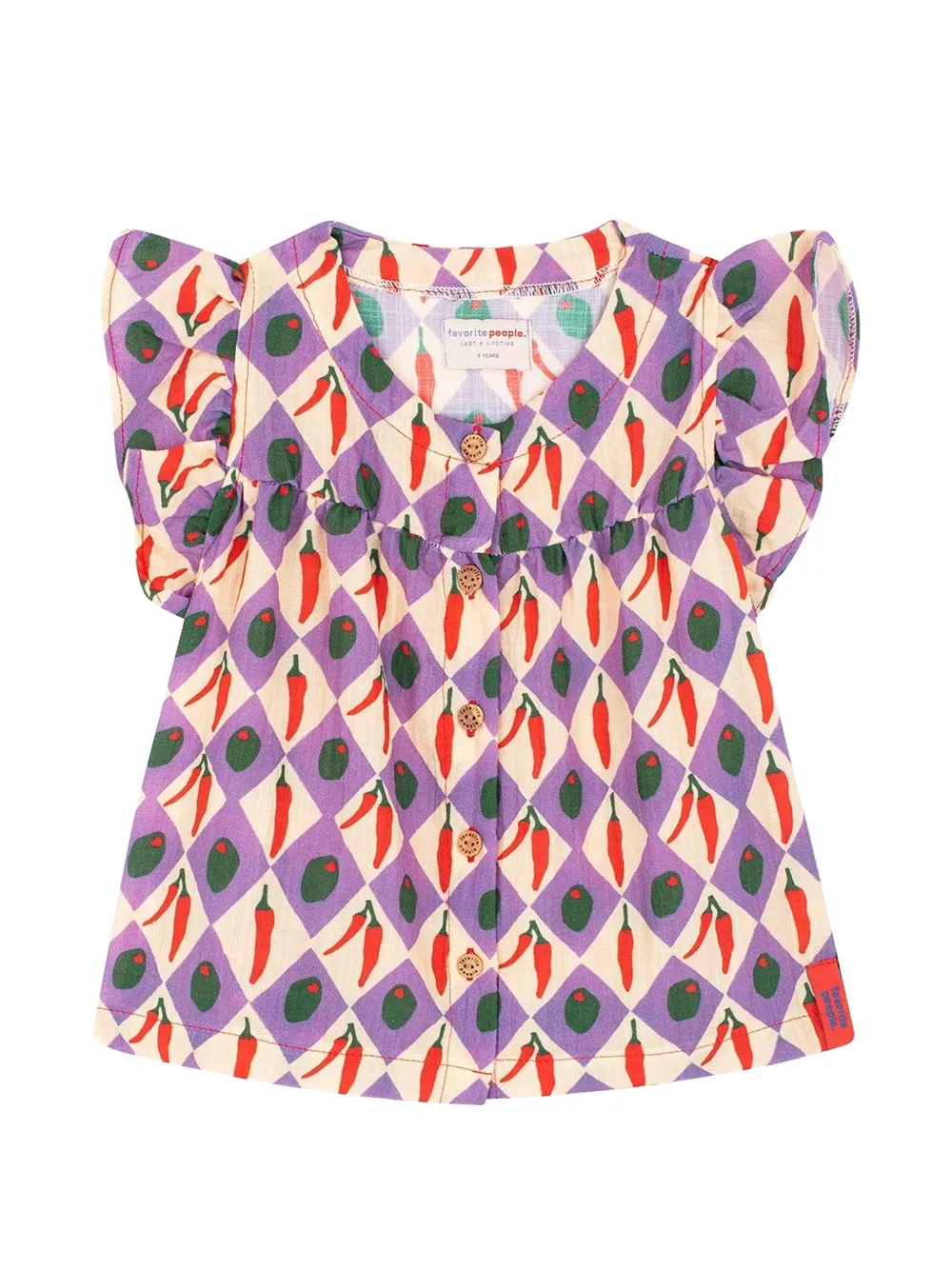 Favorite People Blusa Formaggio con ruches - Viola