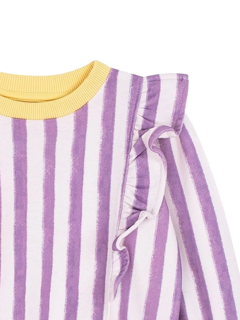 Favorite People Spritz gestreepte sweater met ruches Paars