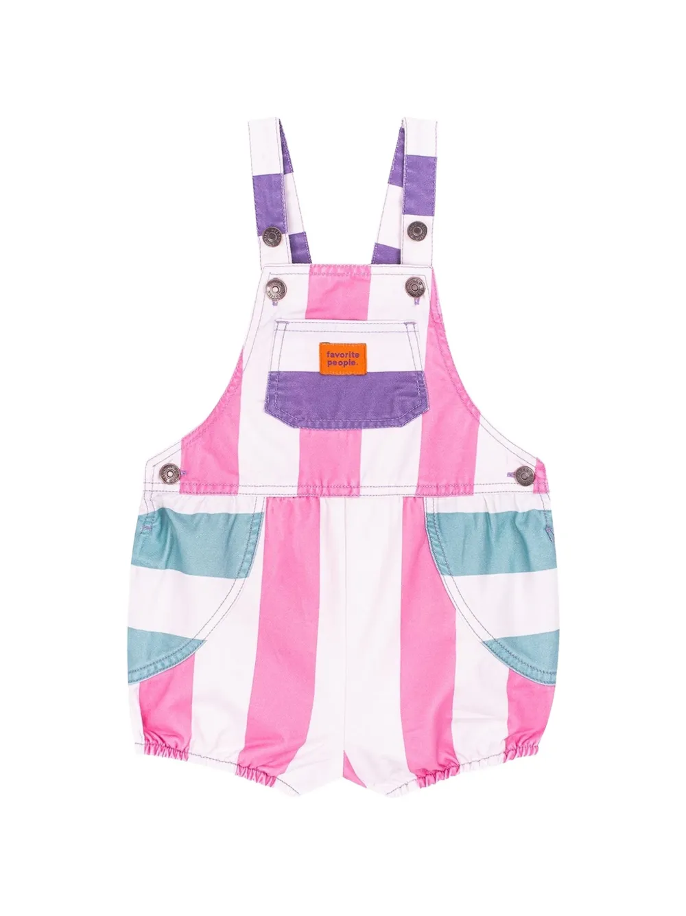 Favorite People Tutina Amore a righe con tasca - Rosa