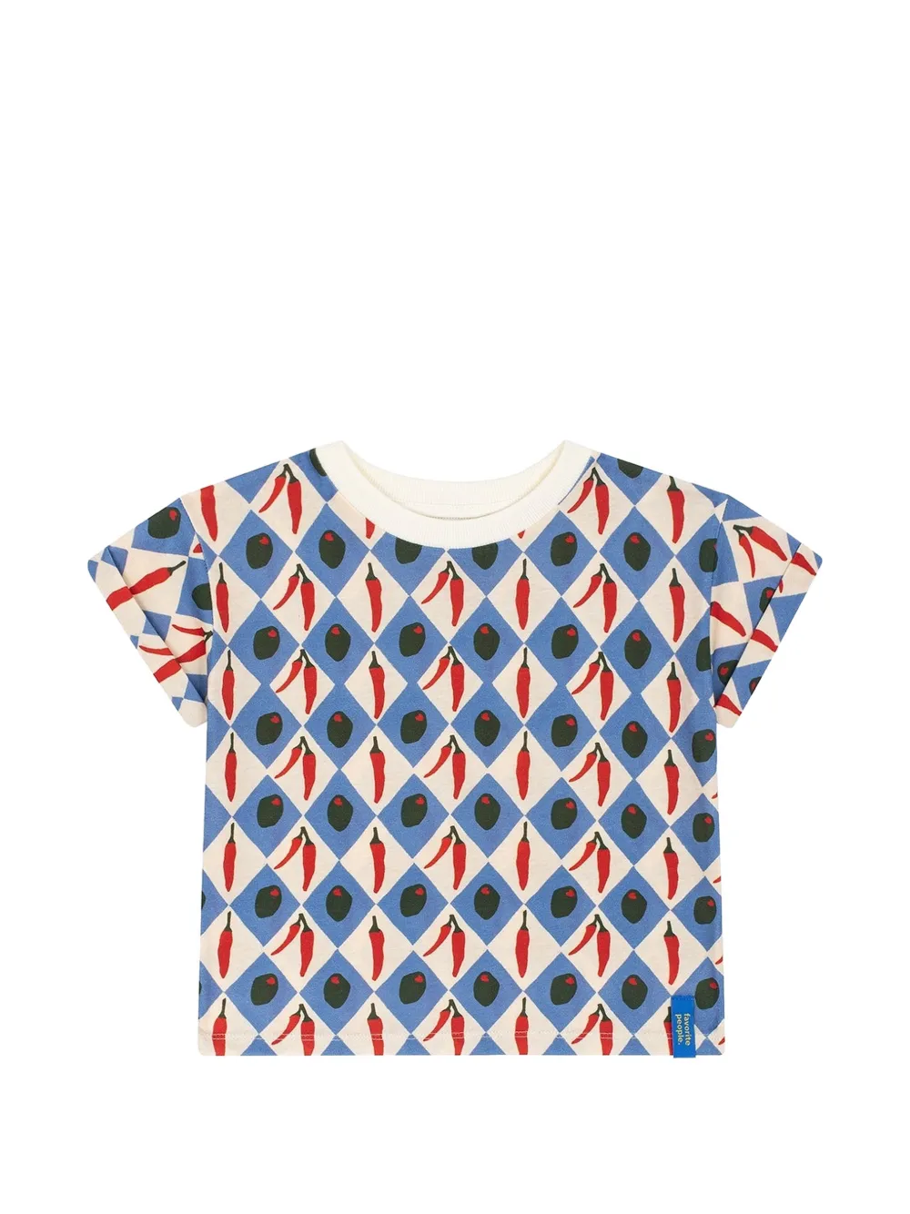 Favorite People T-shirt Oliva a quadri - Blu