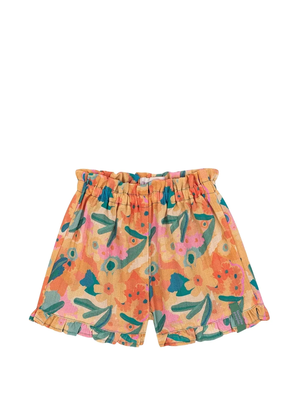 Favorite People Toscana ruffled floral print shorts - Orange