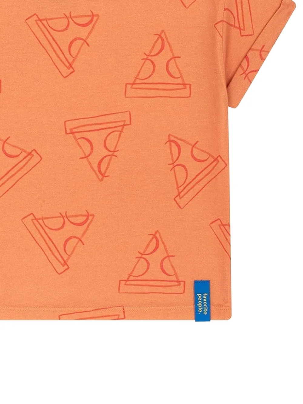 Favorite People T-shirt met pizza print Oranje