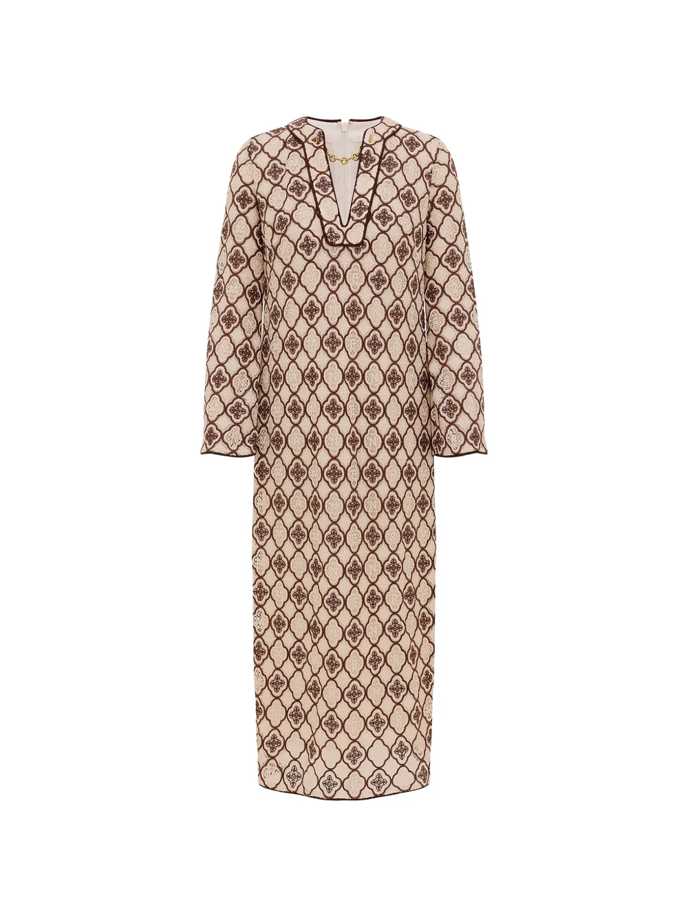 ZIMMERMANN chain embroidered midi dress - Toni neutri