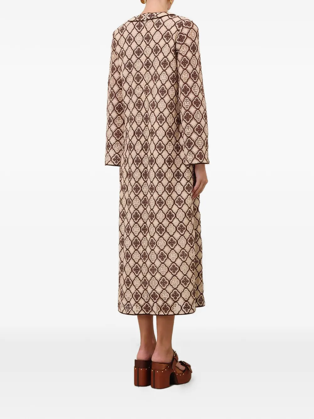  Zimmermann Chain Embroidered Midi Dress - Neutrals 