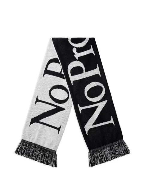 NO PROBLEMO No Problemo logo fringed scarf