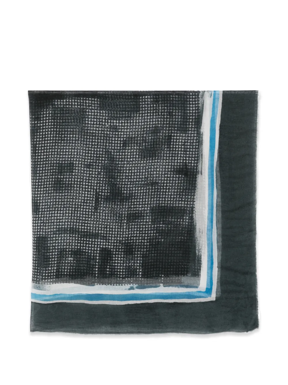 Faliero Sarti houndstooth-pattern frayed scarf - Nero