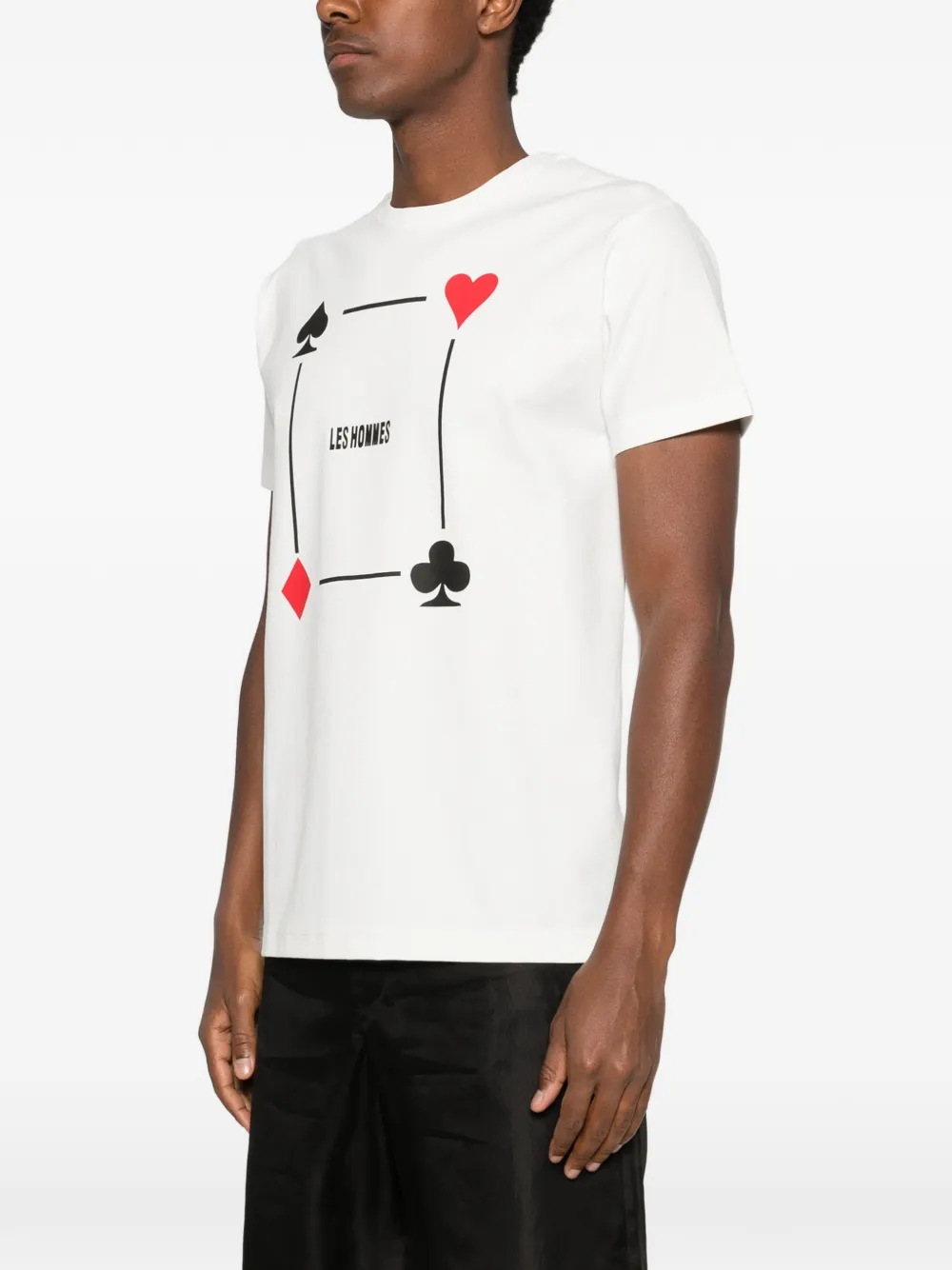 LES HOMMES T-shirt met print Wit