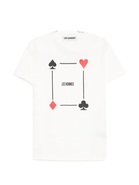 LES HOMMES card-print T-shirt
