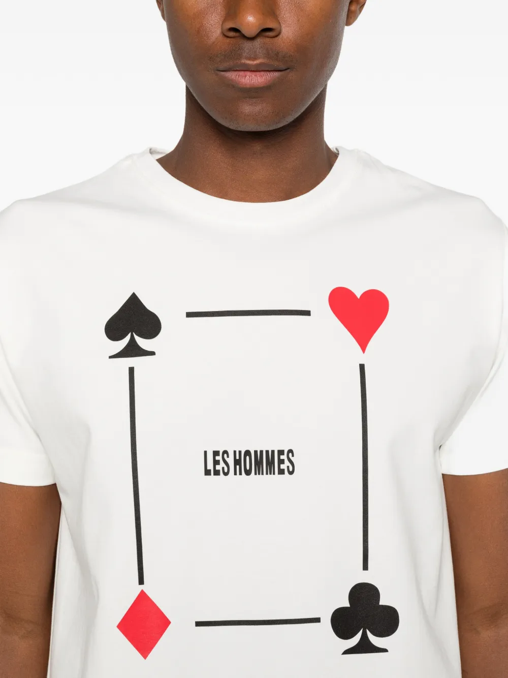 LES HOMMES T-shirt met print Wit