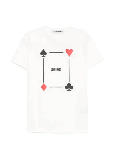 LES HOMMES card-print T-shirt