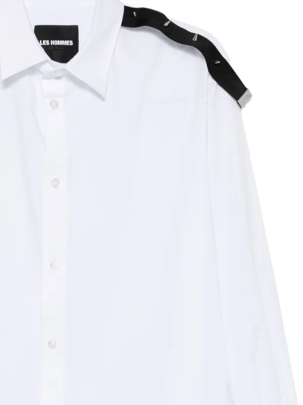 men's dress shirt with shoulder straps Wide Shoulder Dress Shirt White / Xl