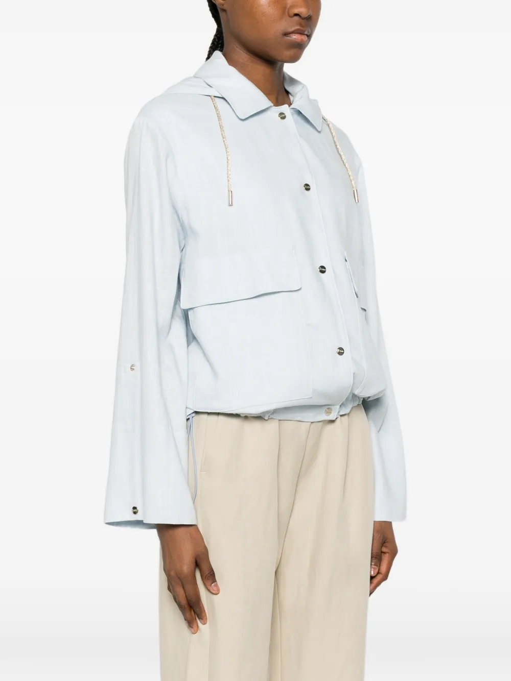 Herno Jack met capuchon en trekkoord Blauw