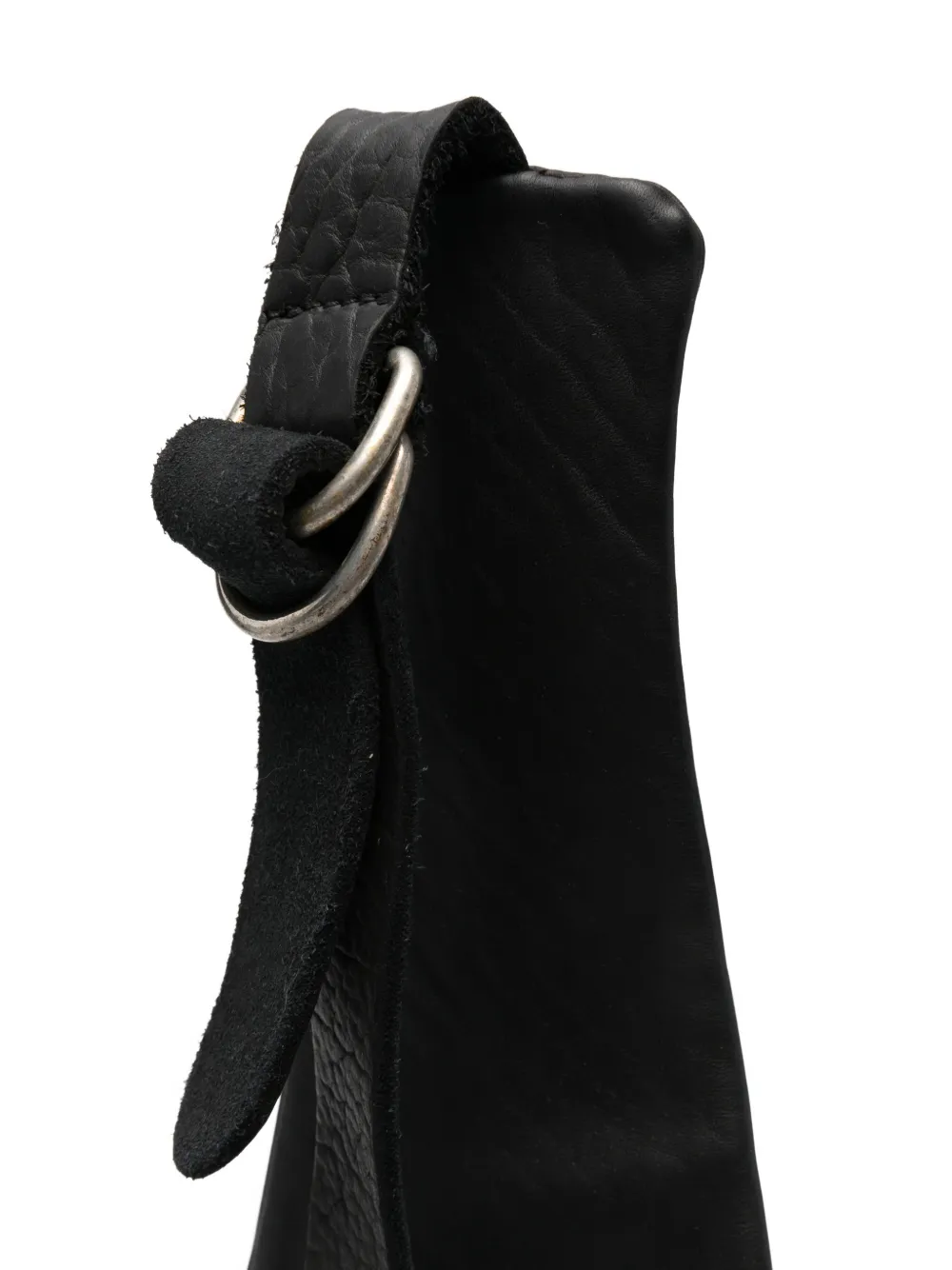 Guidi Leren crossbodytas Zwart