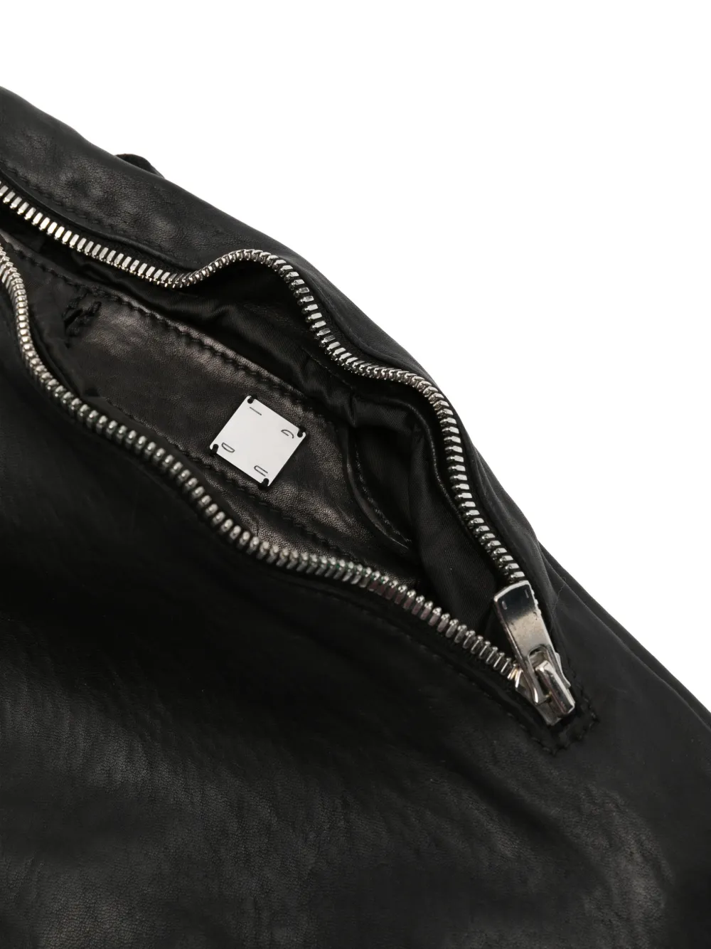 Guidi Leren crossbodytas Zwart