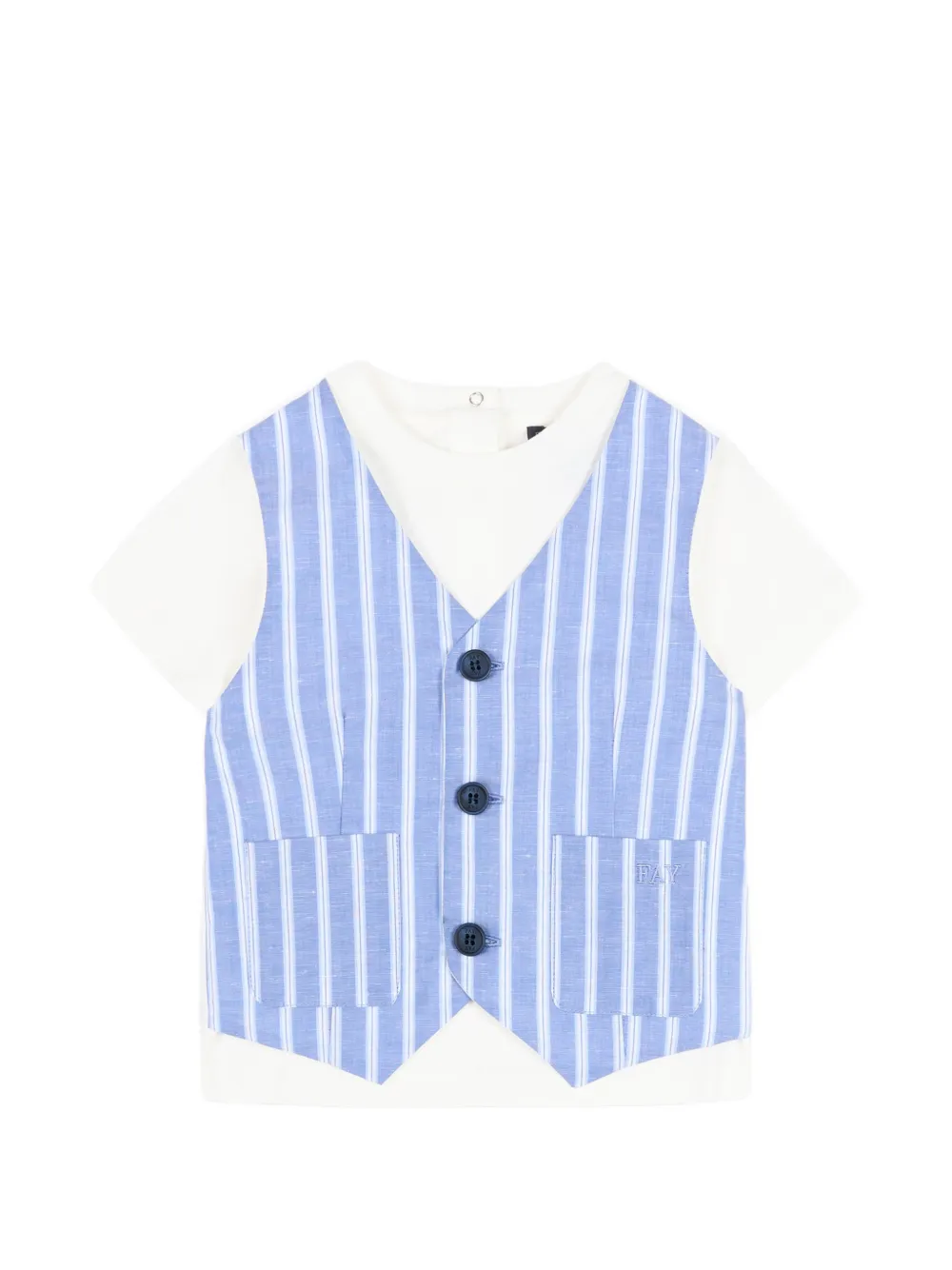 Fay Kids striped pocket T-shirt - Bianco
