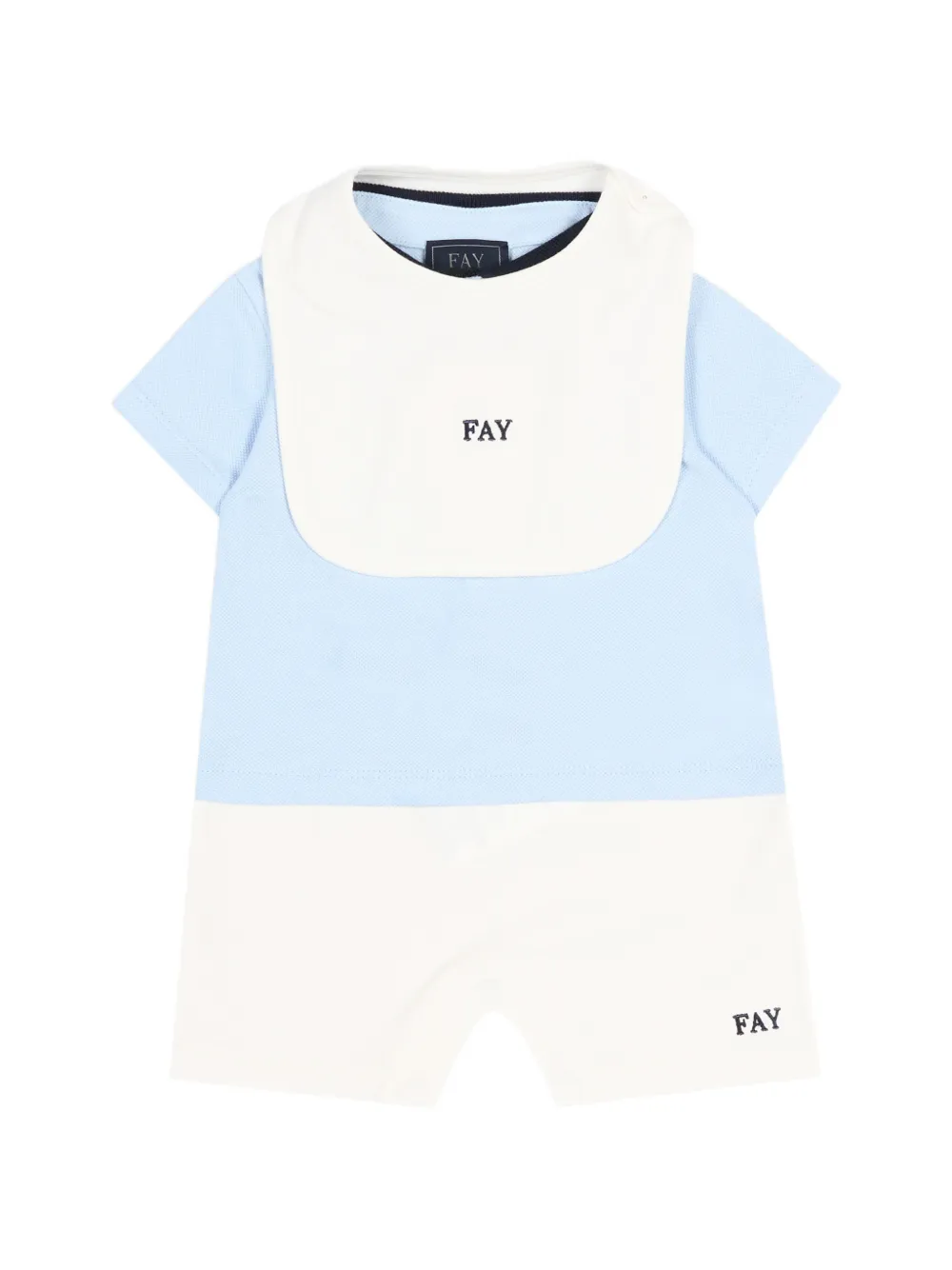 Fay Kids striped collar romper - Blu