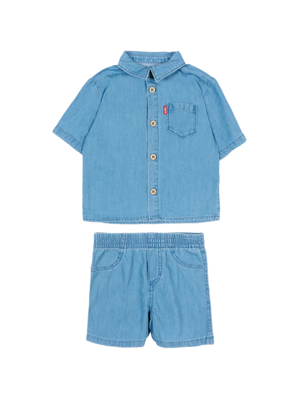 Levi's Kids button shirt and shorts set - Blu