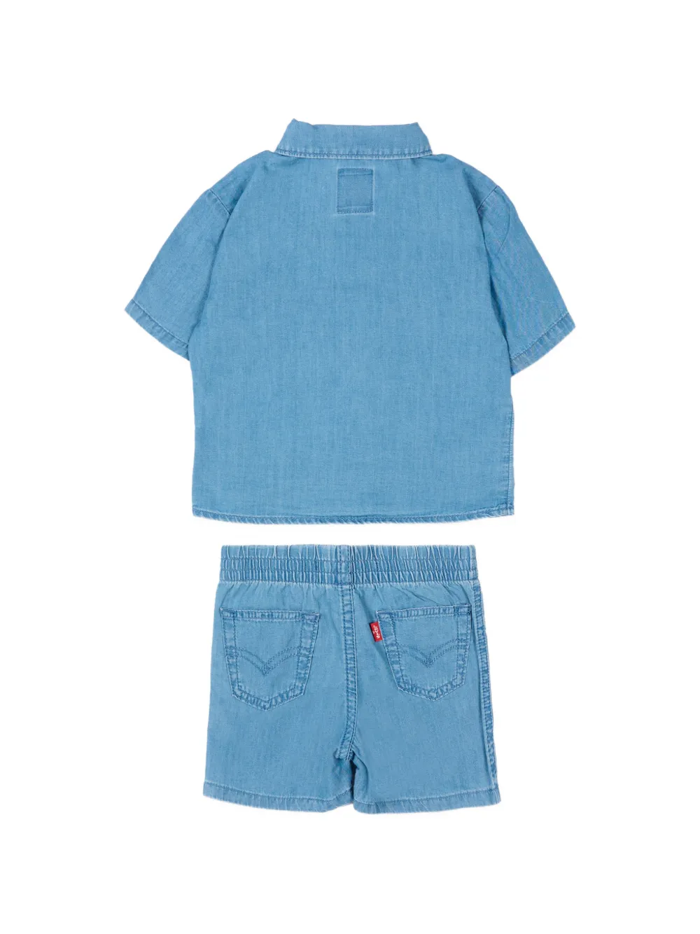  Levi's Kids Button Shirt And Shorts Set - Blue 