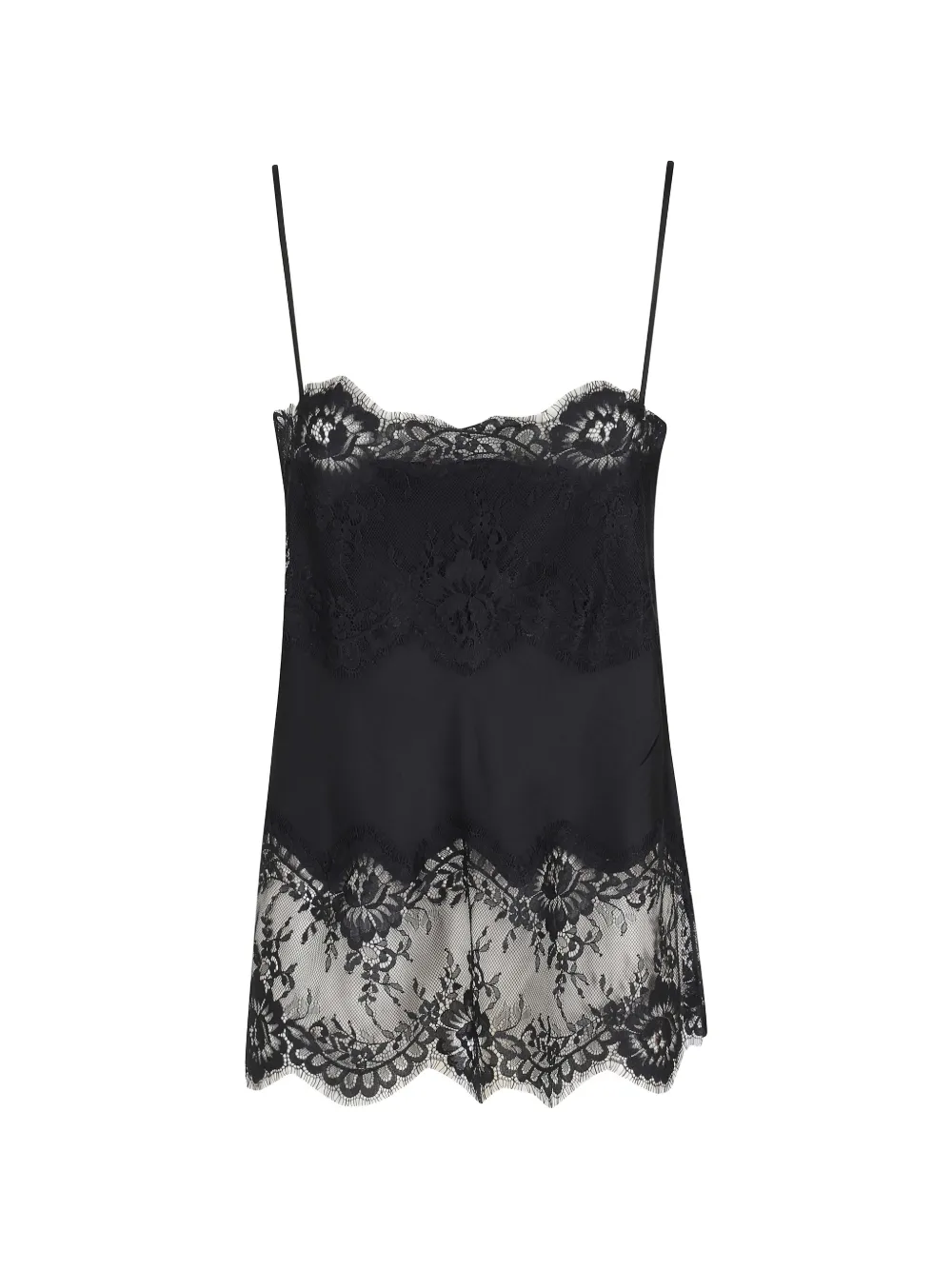 HERSKIND lace-detail sleeveless top - Nero