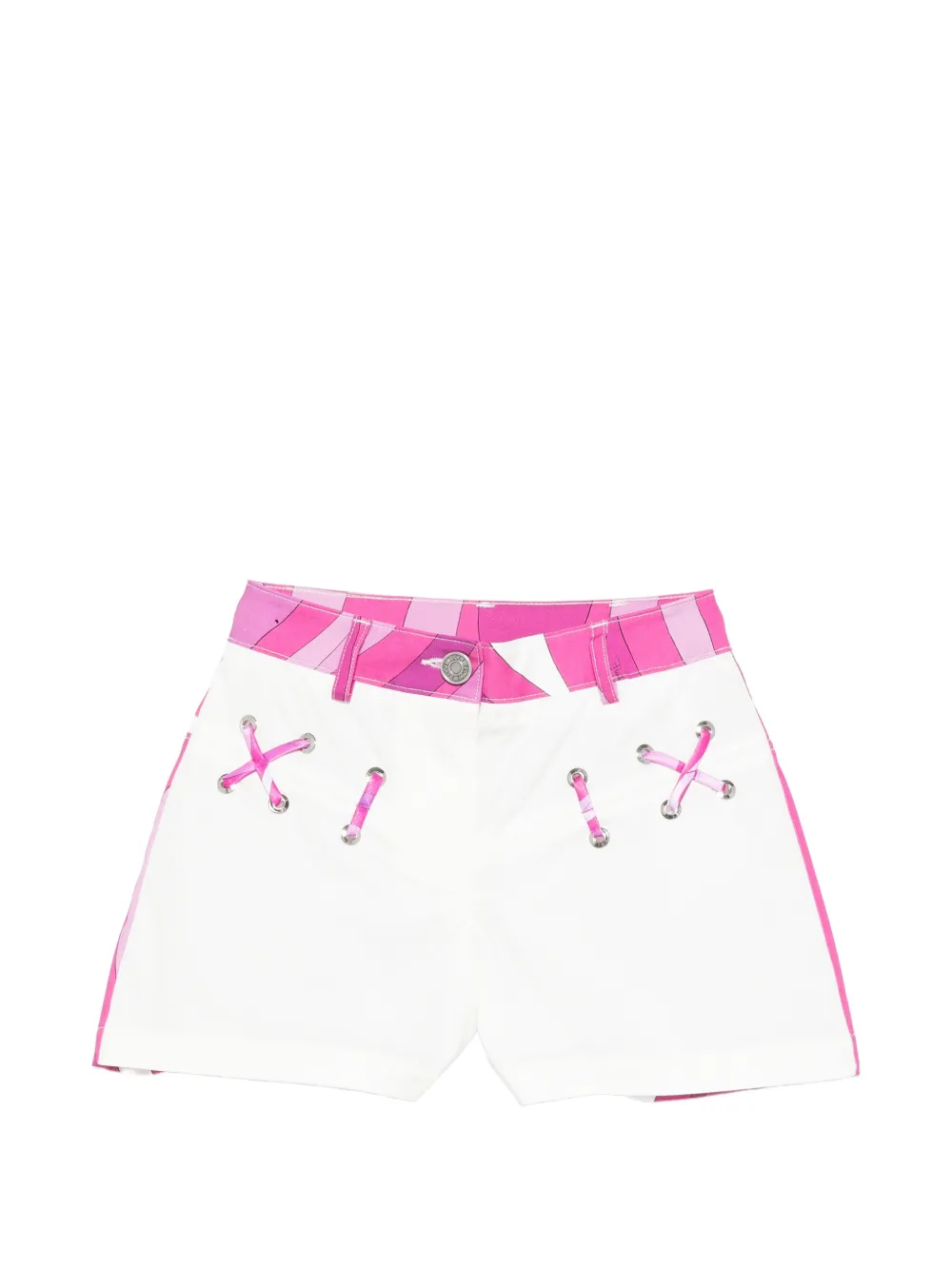 PUCCI Junior eyelet shorts - Bianco