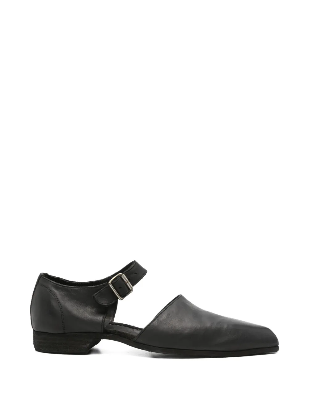 Guidi buckle-strap cut-out ballet flat - Nero
