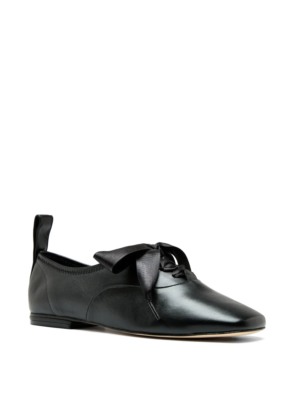 Sarah Chofakian Palácio de Hielo ribbon leather ballet flats Zwart