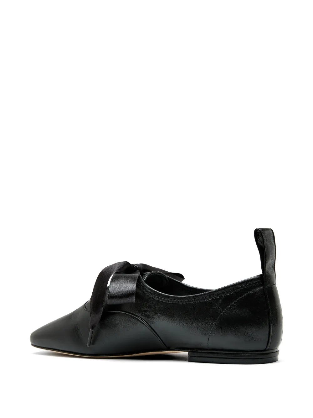 Sarah Chofakian Palácio de Hielo ribbon leather ballet flats Zwart